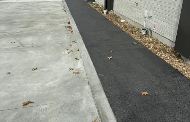 Concrete edging around a commercial car park